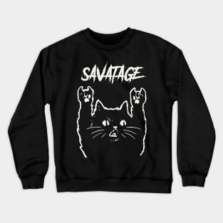 savatage metal cat Crewneck Sweatshirt